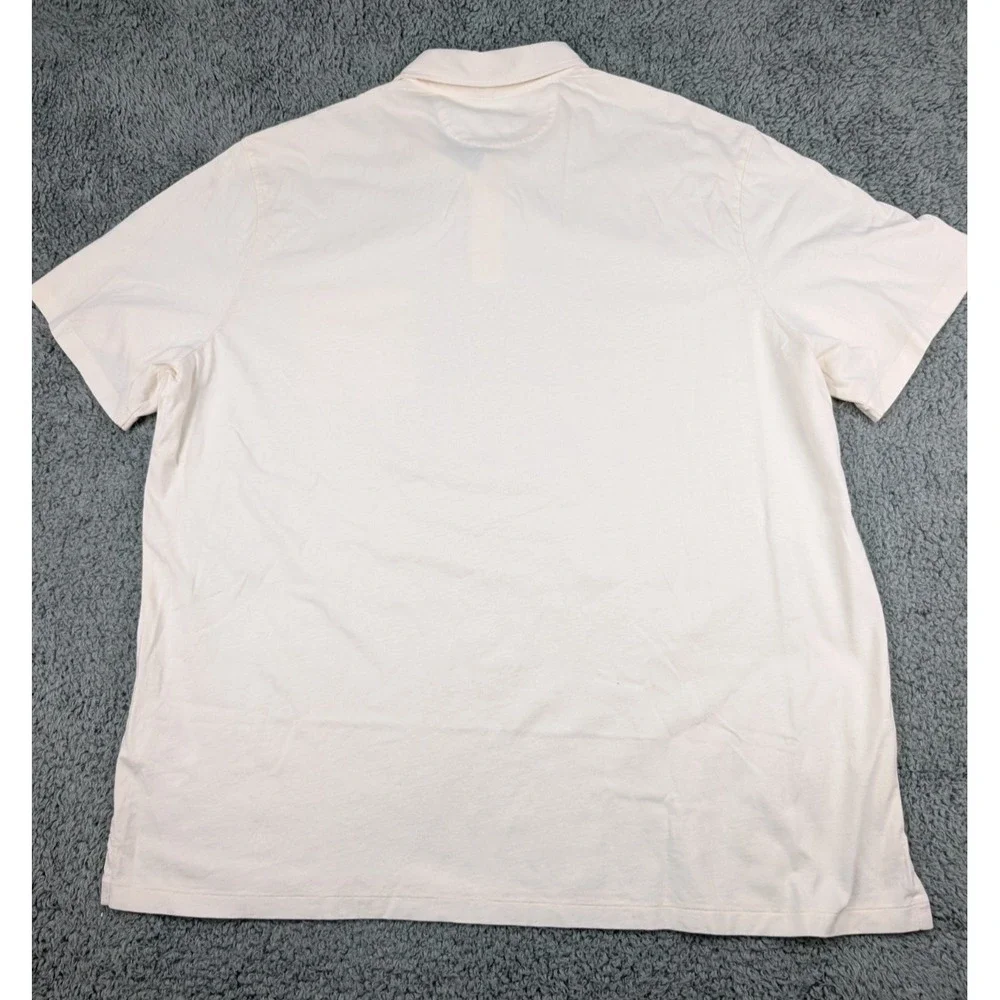 Polo Ralph Lauren Chic Cream Polo Shirt Men's XXL Cotton/Linen Blend Pocket New!